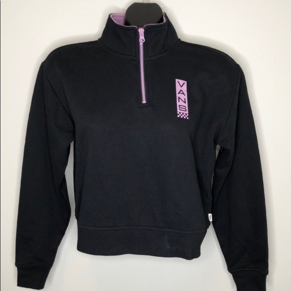 Vans Sweater Pink Zip Black Long Sleeve XS
